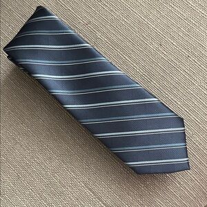 Michael Kors Navy and Gray Striped Tie